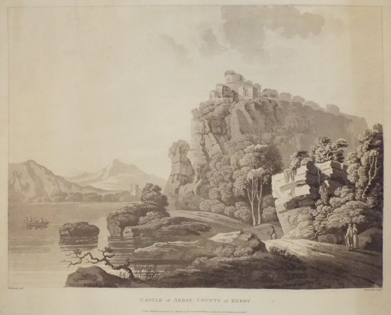Aquatint - Castle of Arday, County of Kerry - 